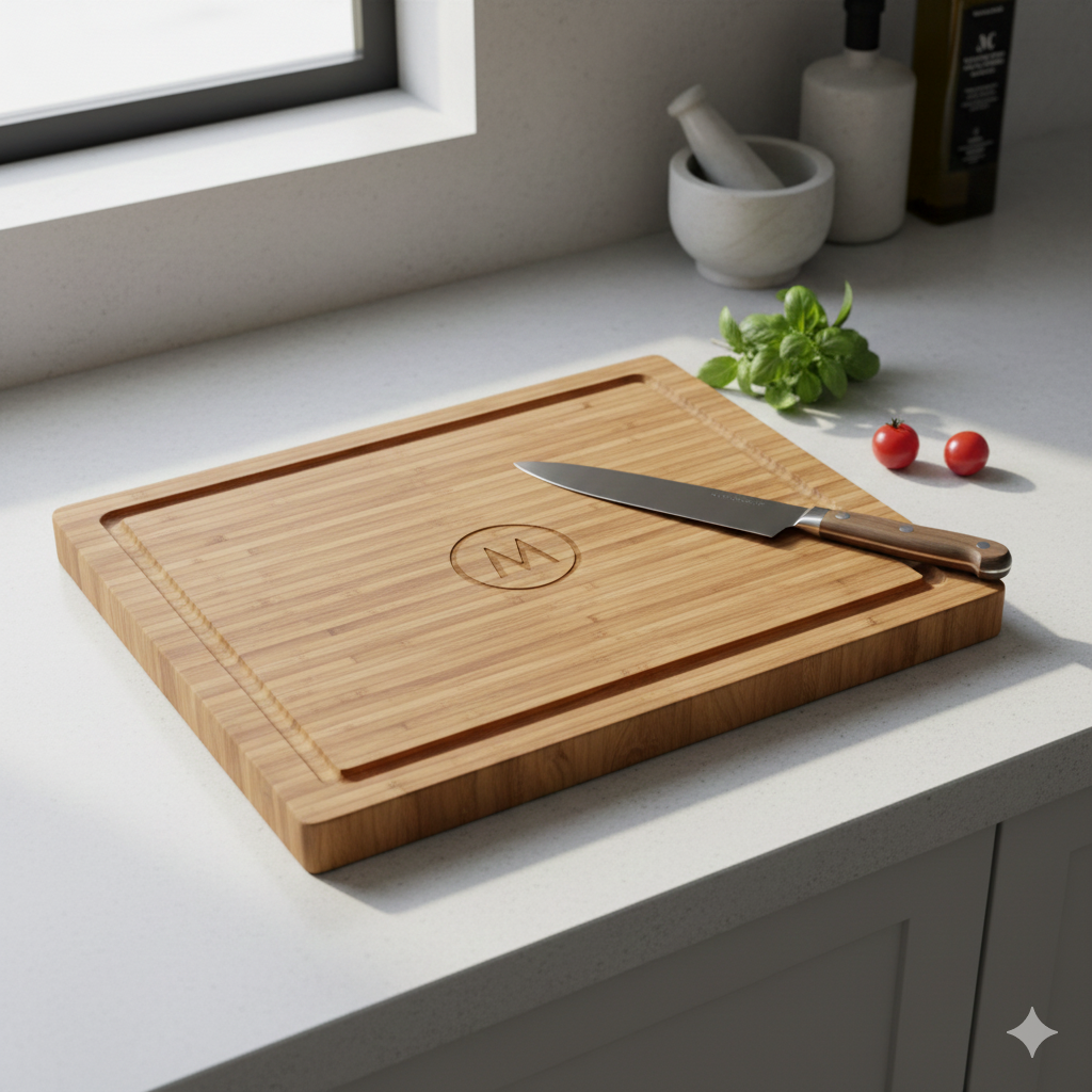 Bambusz vágódeszka gravírozással